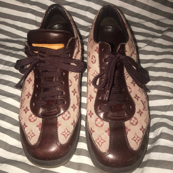 Louis Vuitton Shoes - vintage Louis Vuitton monogram sneakers burgundy